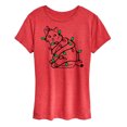 thumbnail image 1 of Instant Message - Christmas Lights Cat - Women's Short Sleeve Graphic T-Shirt, 1 of 6