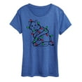 thumbnail image 1 of Instant Message - Christmas Lights Cat - Women's Short Sleeve Graphic T-Shirt, 1 of 6