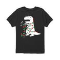 thumbnail image 1 of Instant Message - Christmas Lights Dino  - Youth Short Sleeve Tee, 1 of 5