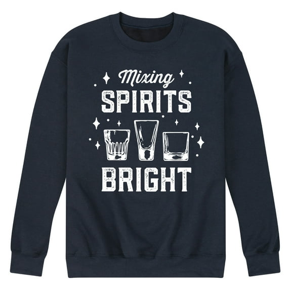 Instant Message - Christmas Mixing Spirits Bright - Men's Crew Neck Fleece Pullover