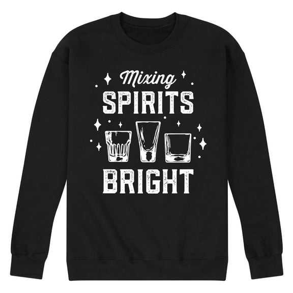 Instant Message - Christmas Mixing Spirits Bright - Men's Crew Neck Fleece Pullover
