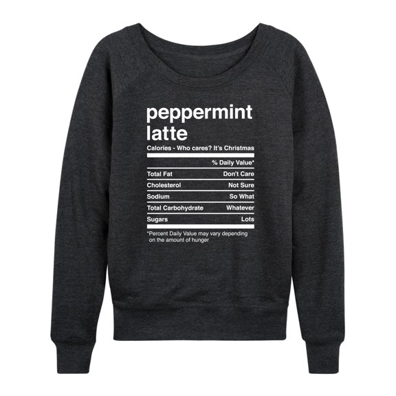 Instant Message - Christmas Peppermint Latte Nutrition - Women's Lightweight French Terry Long Sleeve Shirt