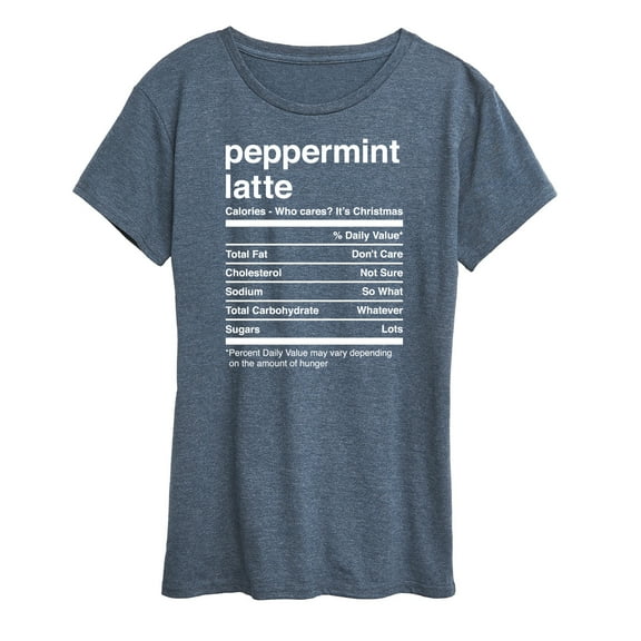 Instant Message - Christmas Peppermint Latte Nutrition  - Women's Short Sleeve Graphic V-Neck T-Shirt