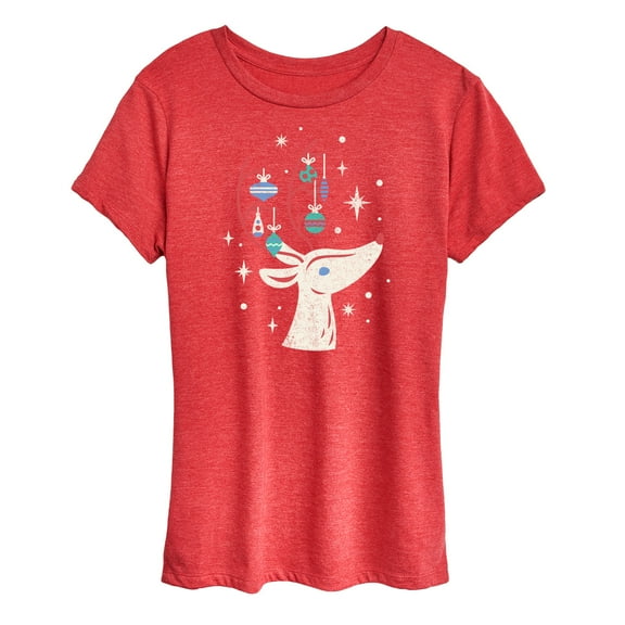 Instant Message - Christmas - Reindeer Antlers Are Ornament Hangers - Women's Short Sleeve Graphic T-Shirt