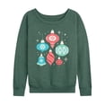 thumbnail image 1 of Instant Message - Christmas - Retro Ornaments - Women's Lightweight French Terry Long Sleeve Shirt, 1 of 6