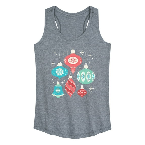 Instant Message - Christmas - Retro Ornaments - Women's Racerback Tank Top
