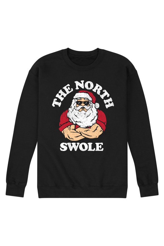 - Christmas Santa Claus North Swole - Men's Crew Neck Fleece Pullover