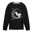 thumbnail image 1 of Instant Message - Christmas Santa Cow Jumping Over Moon - Toddler & Youth Long Sleeve Graphic T-Shirt, 1 of 6