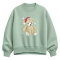 thumbnail image 1 of Instant Message - Christmas Teddy Bear - Ladies Oversized Fleece Crew Sweatshirt, 1 of 4
