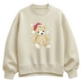 thumbnail image 1 of Instant Message - Christmas Teddy Bear - Ladies Oversized Fleece Crew Sweatshirt, 1 of 4