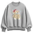 thumbnail image 1 of Instant Message - Christmas Teddy Bear - Ladies Oversized Fleece Crew Sweatshirt, 1 of 4