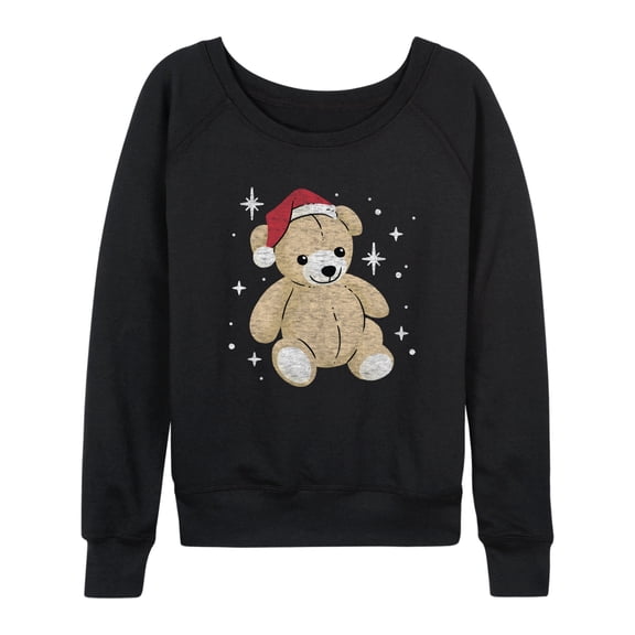 Instant Message - Christmas Teddy Bear - Women's French Terry Long Sleeve Pullover