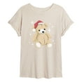 thumbnail image 1 of Instant Message - Christmas Teddy Bear - Women's Oversized Graphic T-Shirt, 1 of 5