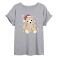 thumbnail image 1 of Instant Message - Christmas Teddy Bear - Women's Oversized Graphic T-Shirt, 1 of 5