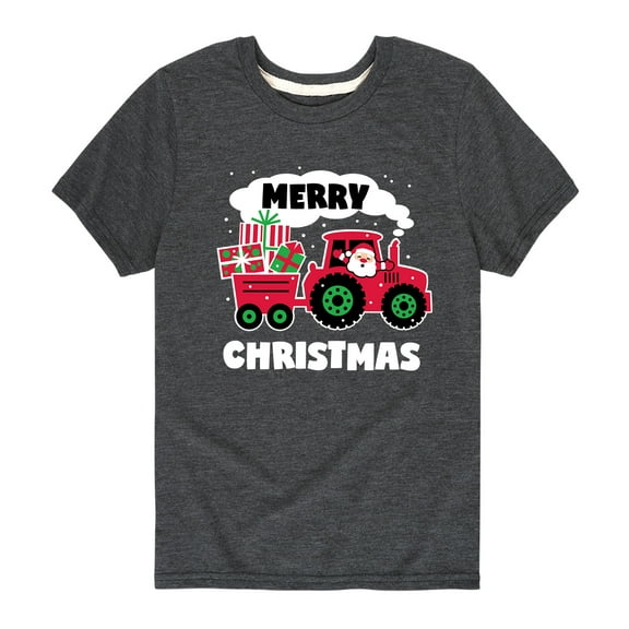 Instant Message - Christmas Tractor - Toddler And Youth Short Sleeve Graphic T-Shirt
