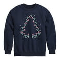thumbnail image 1 of Instant Message - Christmas Tree Made Out Of String Lights - Toddler & Youth Crewneck Fleece Sweatshirt, 1 of 6