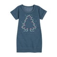 thumbnail image 1 of Instant Message - Christmas Tree Made Out Of String Lights - Toddler & Youth Girls Fleece Dress, 1 of 6