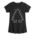 thumbnail image 1 of Instant Message - Christmas Tree Made Out Of String Lights - Toddler & Youth Girls Short Sleeve Graphic T-Shirt, 1 of 6