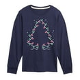 thumbnail image 1 of Instant Message - Christmas Tree Made Out Of String Lights - Toddler & Youth Long Sleeve Graphic T-Shirt, 1 of 6