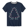thumbnail image 1 of Instant Message - Christmas Tree Made Out Of String Lights - Toddler & Youth Short Sleeve Graphic T-Shirt, 1 of 6