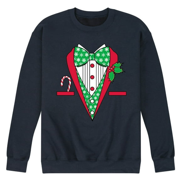 Instant Message - Christmas Tuxedo - Men's Crew Neck Fleece Pullover