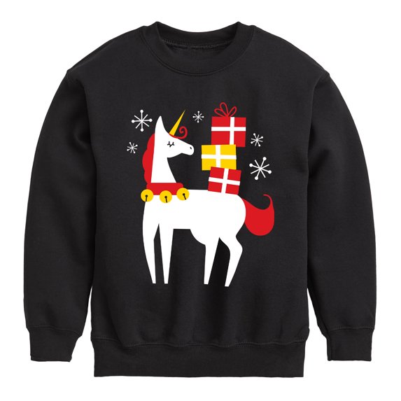 Instant Message - Christmas Unicorn - Kids Crew Fleece