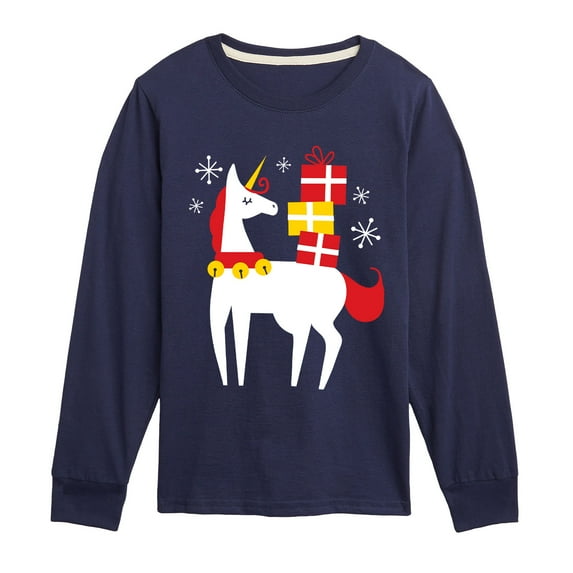Instant Message - Christmas Unicorn - Kids Long Sleeve Tee