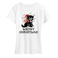 thumbnail image 1 of Instant Message - Christmas - Vintage Meowy Christmas Kitty - Women's Short Sleeve Graphic T-Shirt, 1 of 6