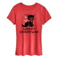 thumbnail image 1 of Instant Message - Christmas - Vintage Meowy Christmas Kitty - Women's Short Sleeve Graphic T-Shirt, 1 of 6