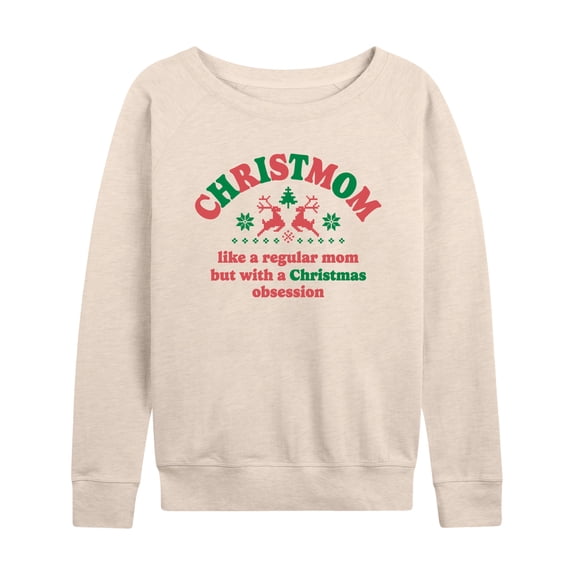 Instant Message - Christmom - Women's French Terry Long Sleeve Pullover