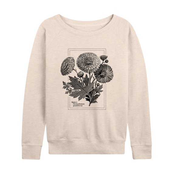 Instant Message - Chrysanthemum Figure - Women's Lightweight French Terry Long Sleeve Shirt