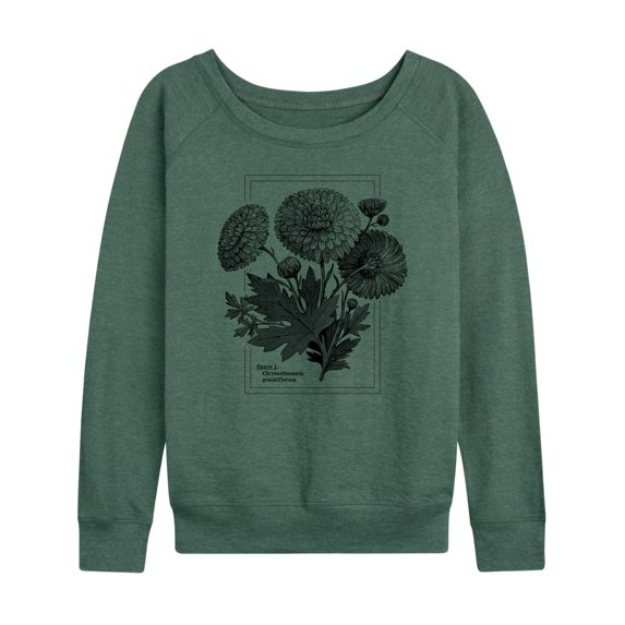 Instant Message - Chrysanthemum Figure - Women's Lightweight French Terry Long Sleeve Shirt