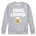 thumbnail image 1 of Instant Message - Chug Champ - Beer - Men's Crew Neck Fleece Pullover, 1 of 6