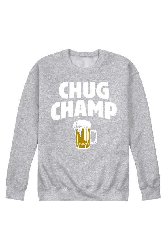 - Chug Champ - Beer - Men's Crew Neck Fleece Pullover