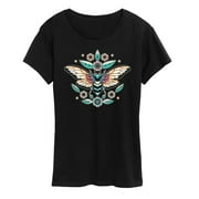Instant Message - Cicada Flowers - Womens Short Sleeve Graphic T-Shirt