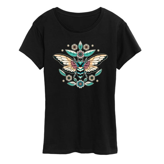 Instant Message - Cicada Flowers - Women's Short Sleeve Graphic T-Shirt