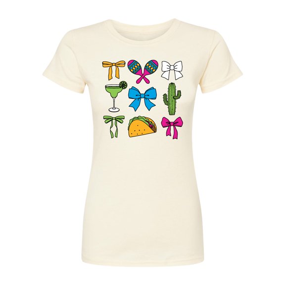Instant Message - Cinco De Mayo Bows - Juniors Fitted Graphic T-Shirt