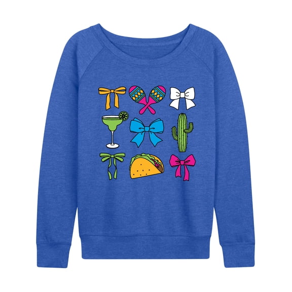 Instant Message - Cinco De Mayo Bows - Women's French Terry Long Sleeve Pullover