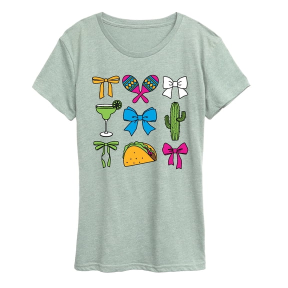 Instant Message - Cinco De Mayo Bows - Women's Short Sleeve Graphic T-Shirt