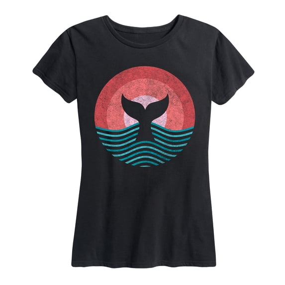 Instant Message - Circle Whale Tail Short Sleeve Graphic T-Shirt