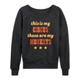 thumbnail image 1 of Instant Message - Circus My Monkeys - Women's Lightweight French Terry Long Sleeve Shirt, 1 of 6