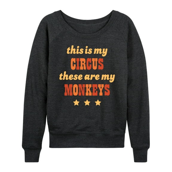 Instant Message - Circus My Monkeys - Women's Lightweight French Terry Long Sleeve Shirt