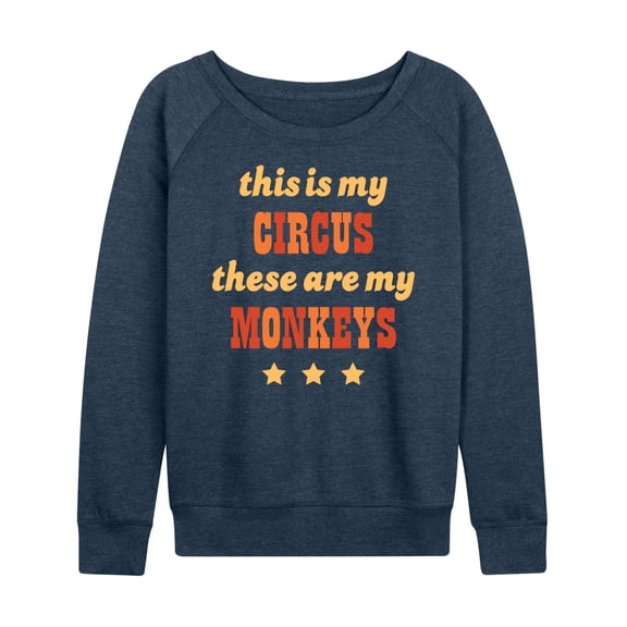 Instant Message - Circus My Monkeys - Women's Lightweight French Terry Long Sleeve Shirt