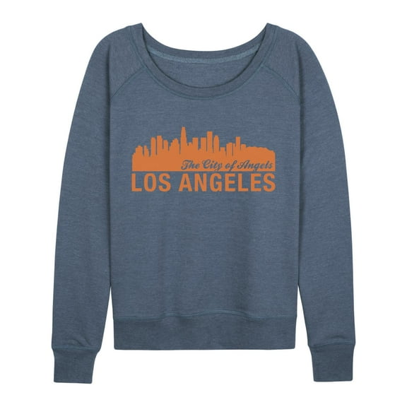 Instant Message - City Skyline Los Angeles - Ladies French Terry Long Sleeve Shirt