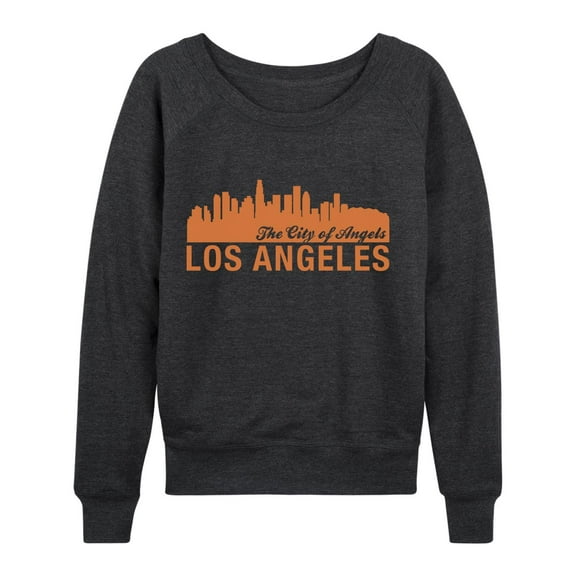 Instant Message - City Skyline Los Angeles - Ladies French Terry Long Sleeve Shirt