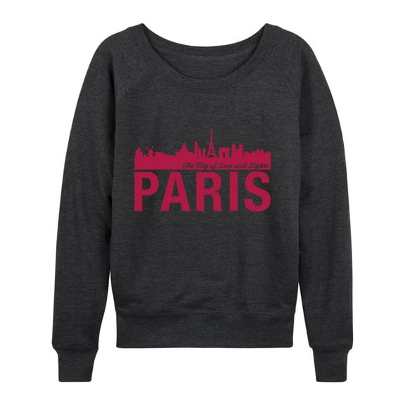 Instant Message - City Skyline Paris - Women's Lightweight French Terry Long Sleeve Shirt