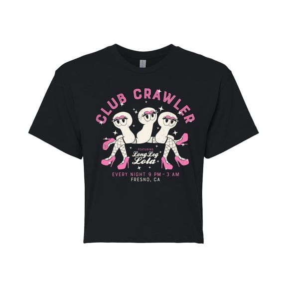 Instant Message - Club Crawler - Juniors Cropped Graphic T-Shirt