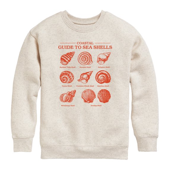 Instant Message - Guide to Sea Shells - Youth Boys Crew Fleece Sweatshirt