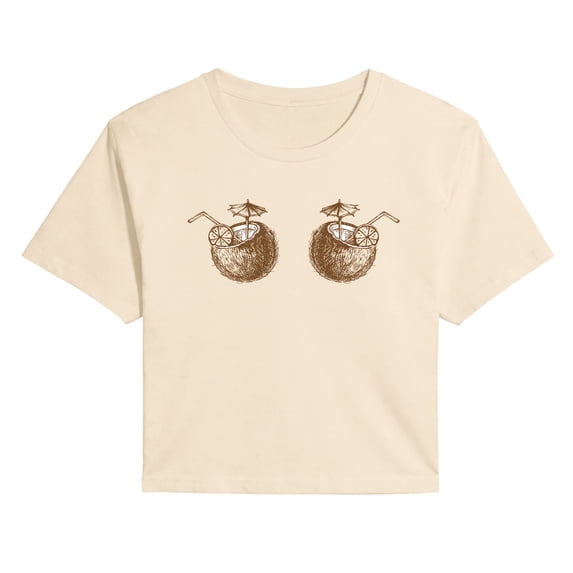 Instant Message - Coconut Drinks Cropped Graphic T-Shirt