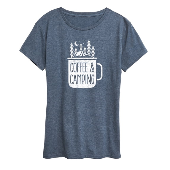 Instant Message - Coffee And Camping Short Sleeve Graphic T-Shirt